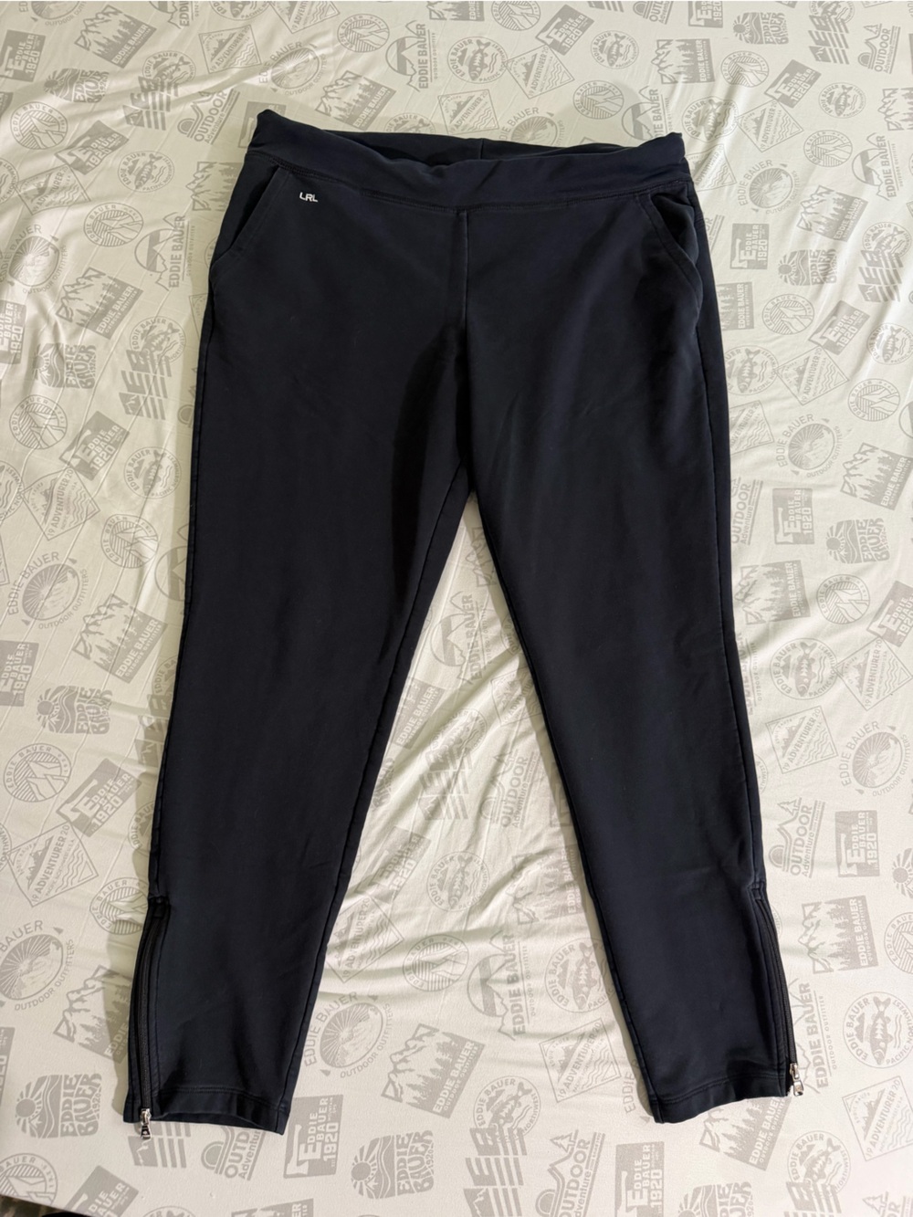 Lauren Ralph Lauren LRL Active Women’s Sz XL Black Jogger Pants Zipper Ankle